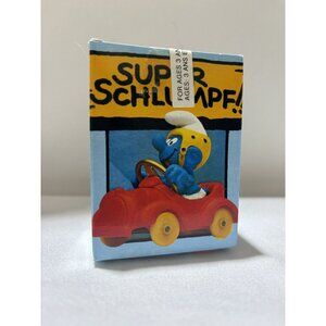 1980s Super Smurf Car w/ Box - COMPLETE Schleich Miniature. Sealed! RARE